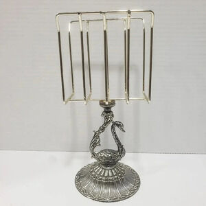 Vintage  Metal Ornate Swan Napkin Holder.